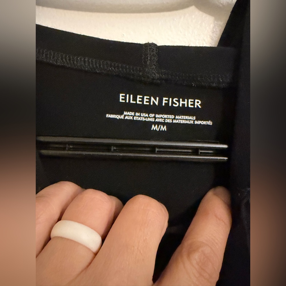 Eileen Fisher Black Top with Crew Neck - Picture 2 of 7